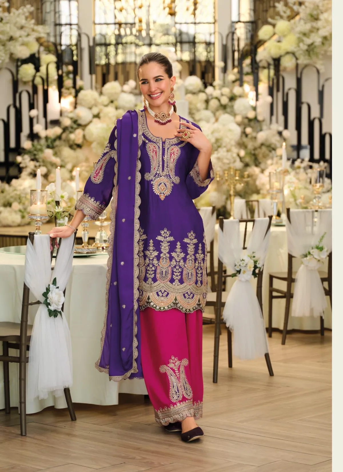 Eba Tyohaar Chinon With Embroidery Work Salwar Kameez