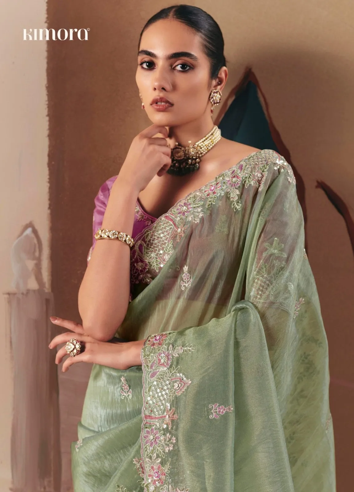 Kimora Ceremony Fancy With Designer Embroidery Saree Catalog