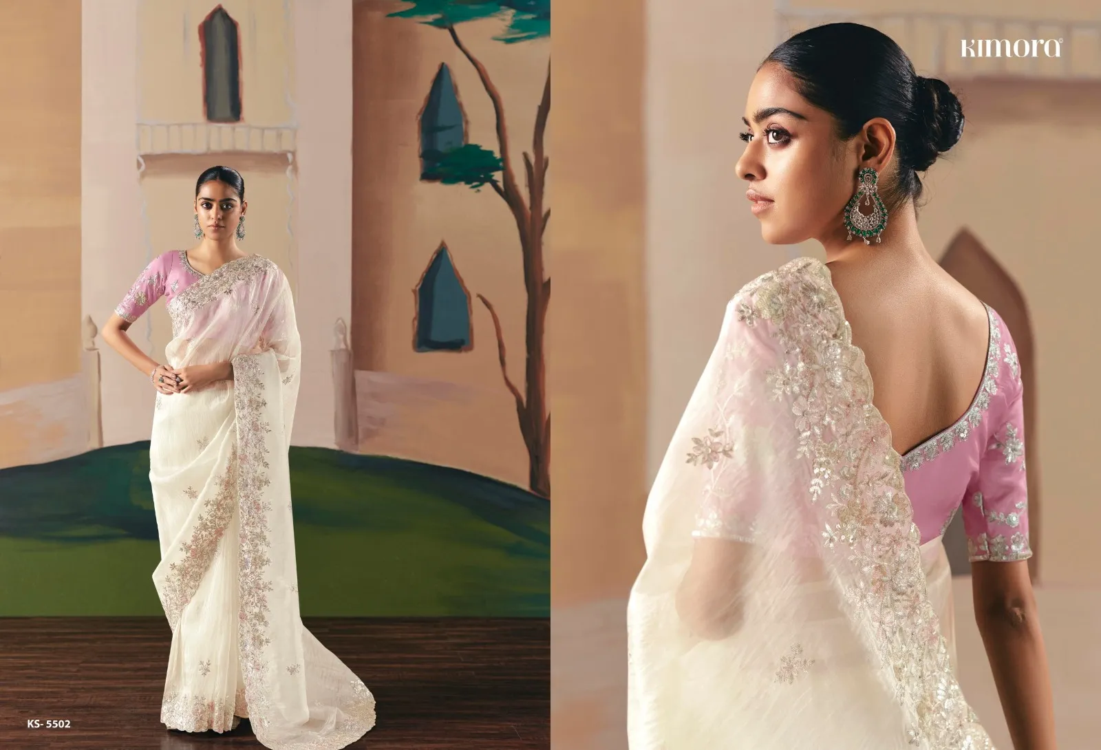 Kimora Ceremony Fancy With Designer Embroidery Saree Catalog