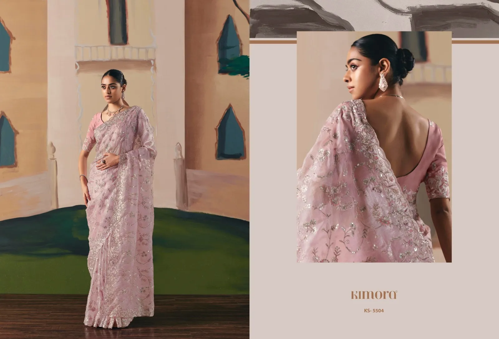 Kimora Ceremony Fancy With Designer Embroidery Saree Catalog