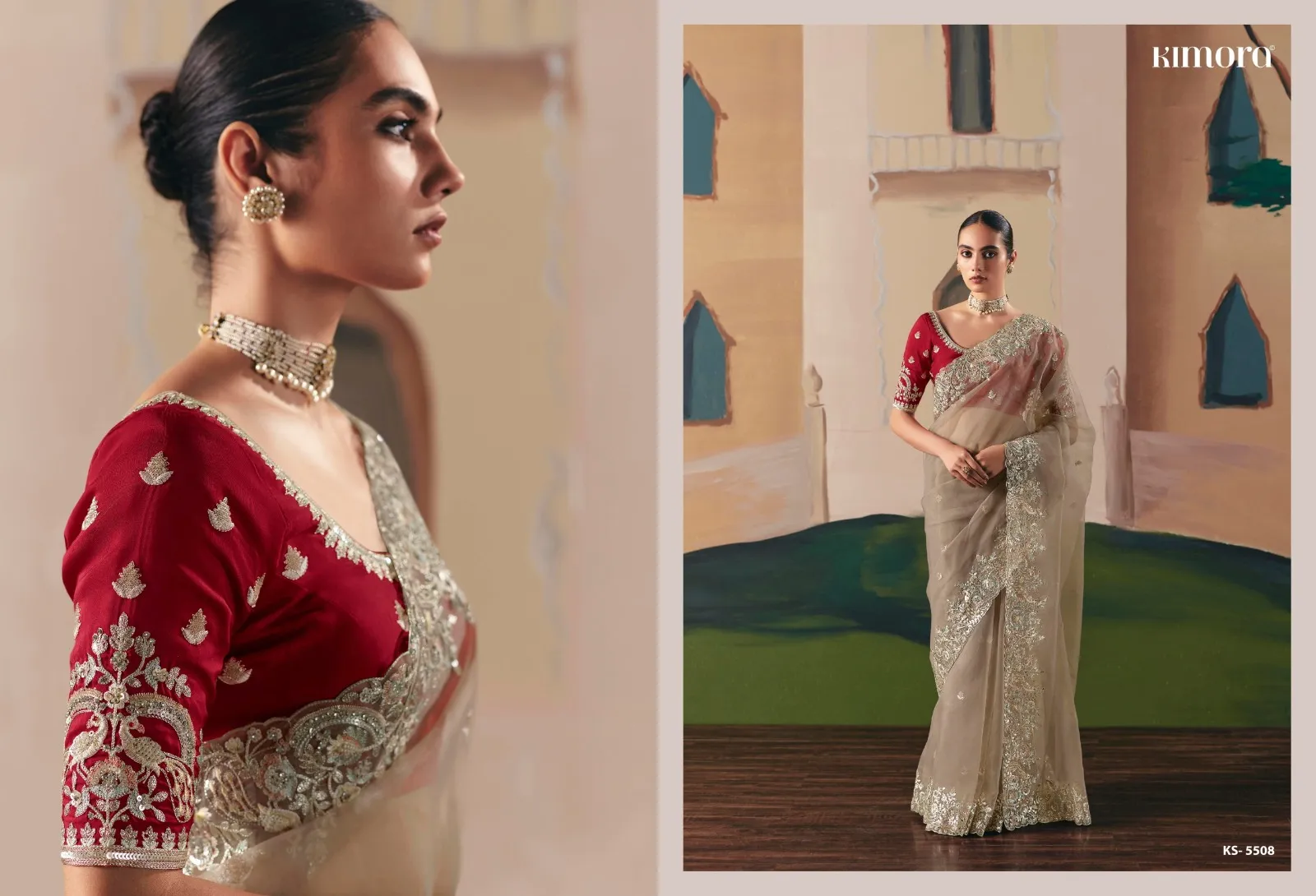 Kimora Ceremony Fancy With Designer Embroidery Saree Catalog