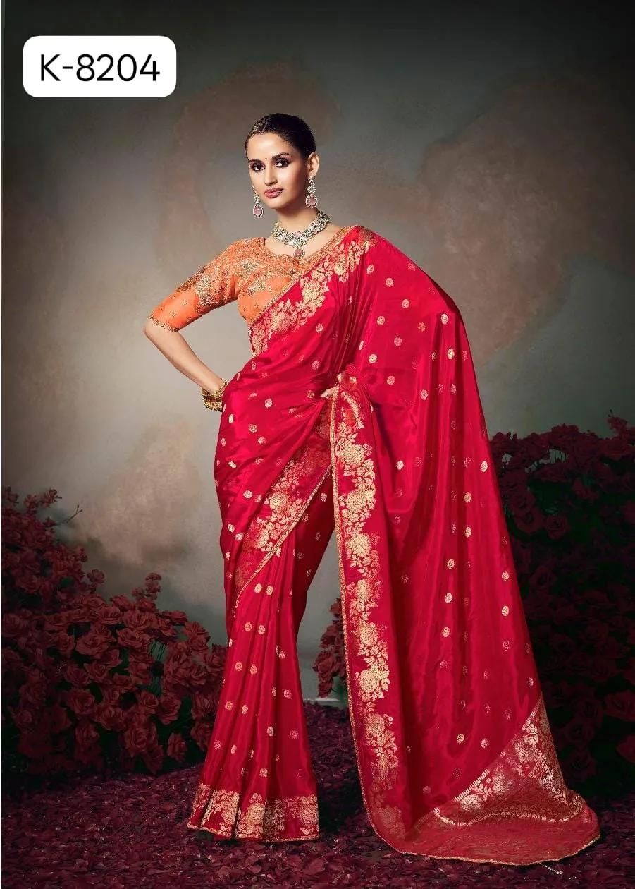 Kira Kamini Silk Beautiful Lace Border & Piping Saree Collection