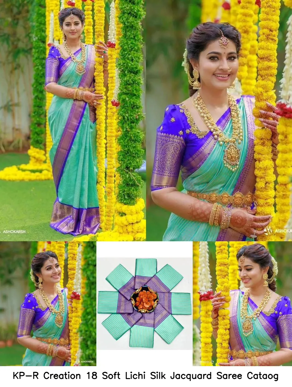 KP-R Creation 18 Soft Lichi Silk Jacquard Saree Cataog