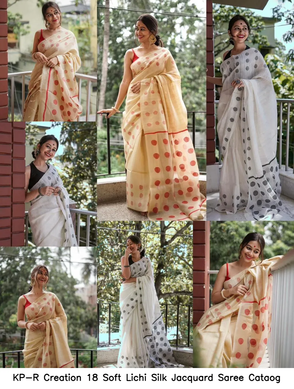 KP-R Creation 18 Soft Lichi Silk Jacquard Saree Cataog