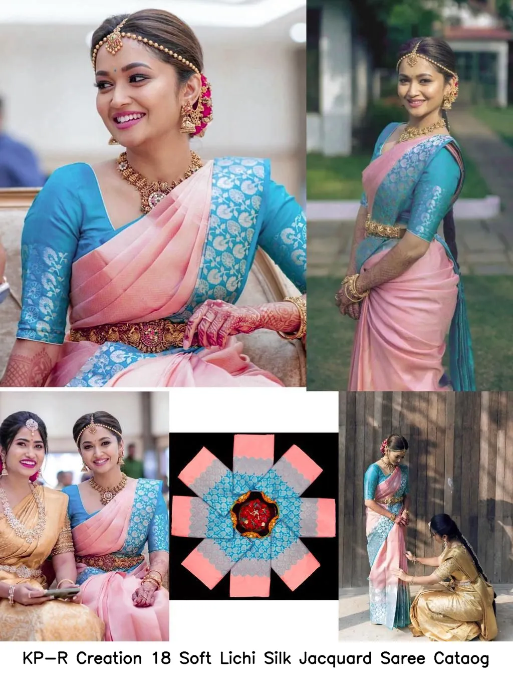 KP-R Creation 18 Soft Lichi Silk Jacquard Saree Cataog