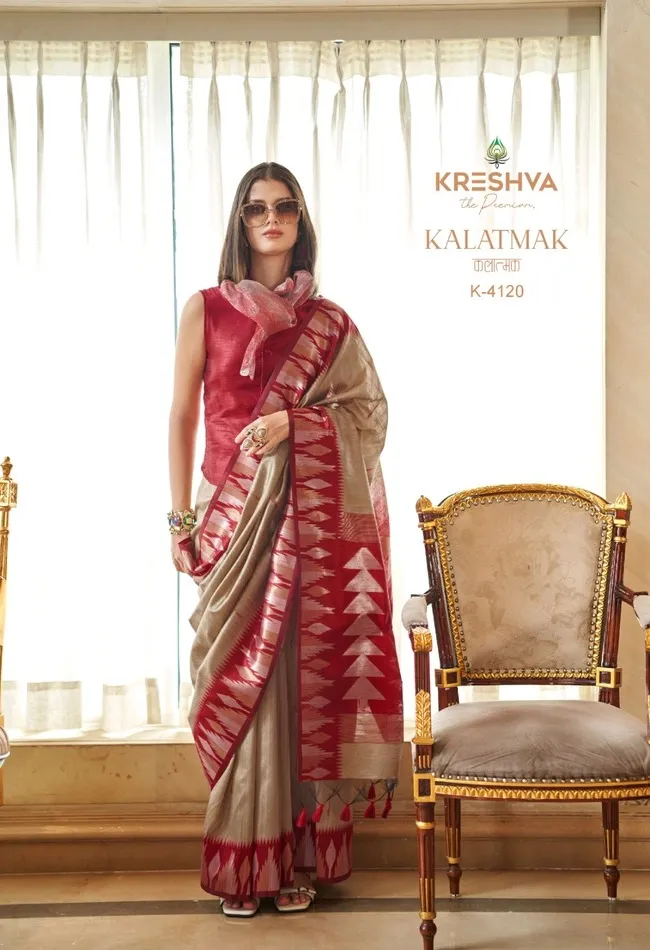Kreshva Kalatmak Silk With Traditional Temple Border Saree