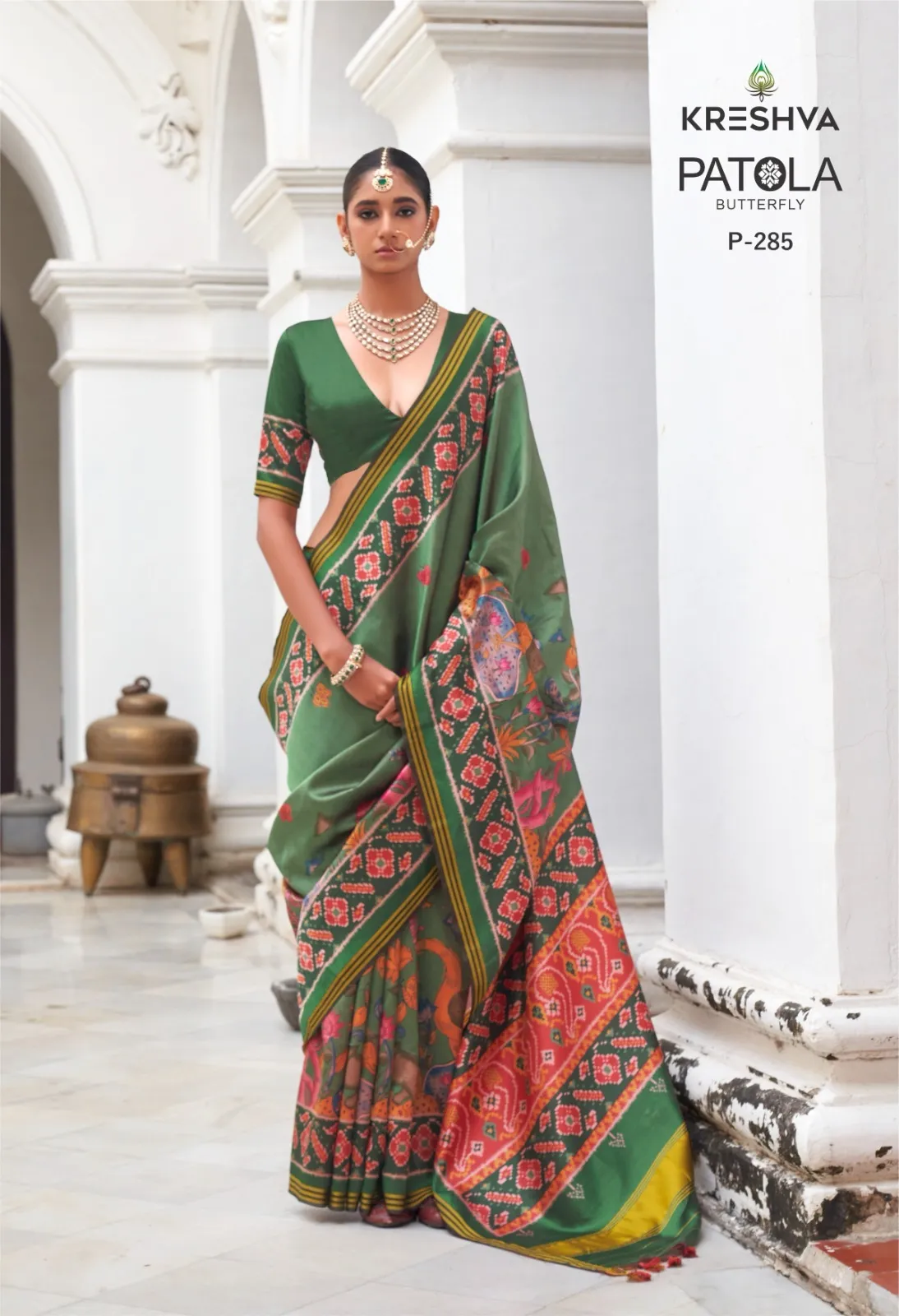 Kreshva Patola Butterfly Silk With Patola Print Saree Catalog