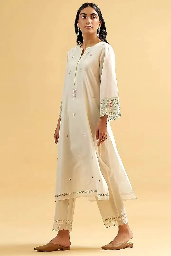 Naisha K 621 Cotton With Embroidered Kurti And Pant Set
