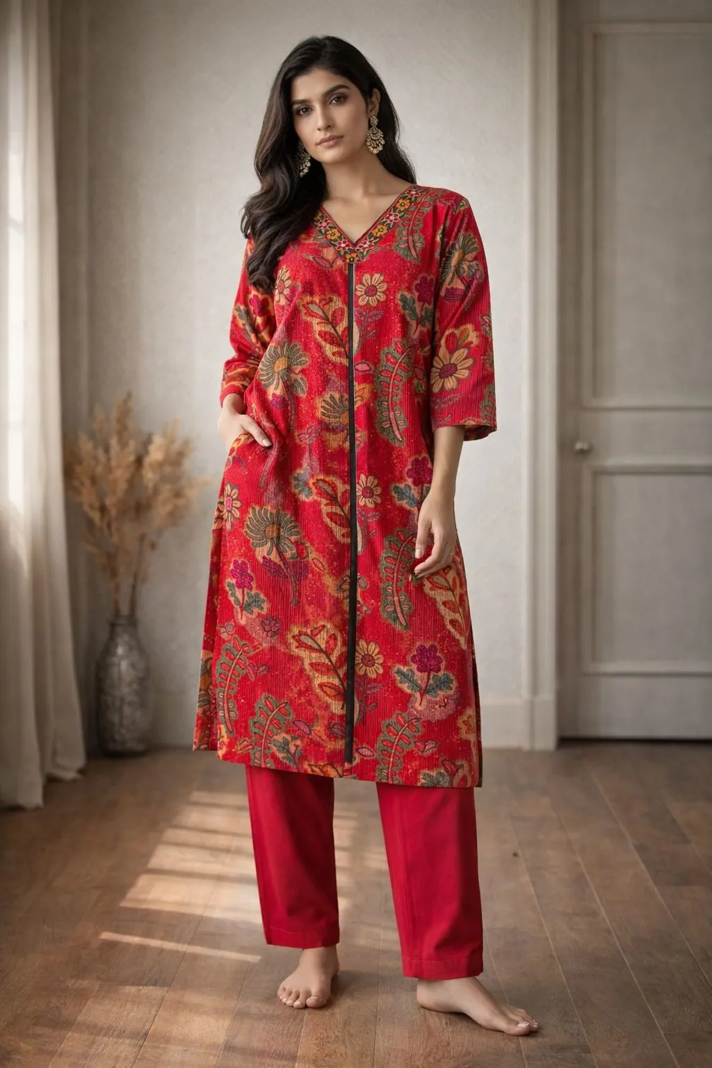 Naisha K 623 Cotton With Stylish Wear Top And Bottom Set