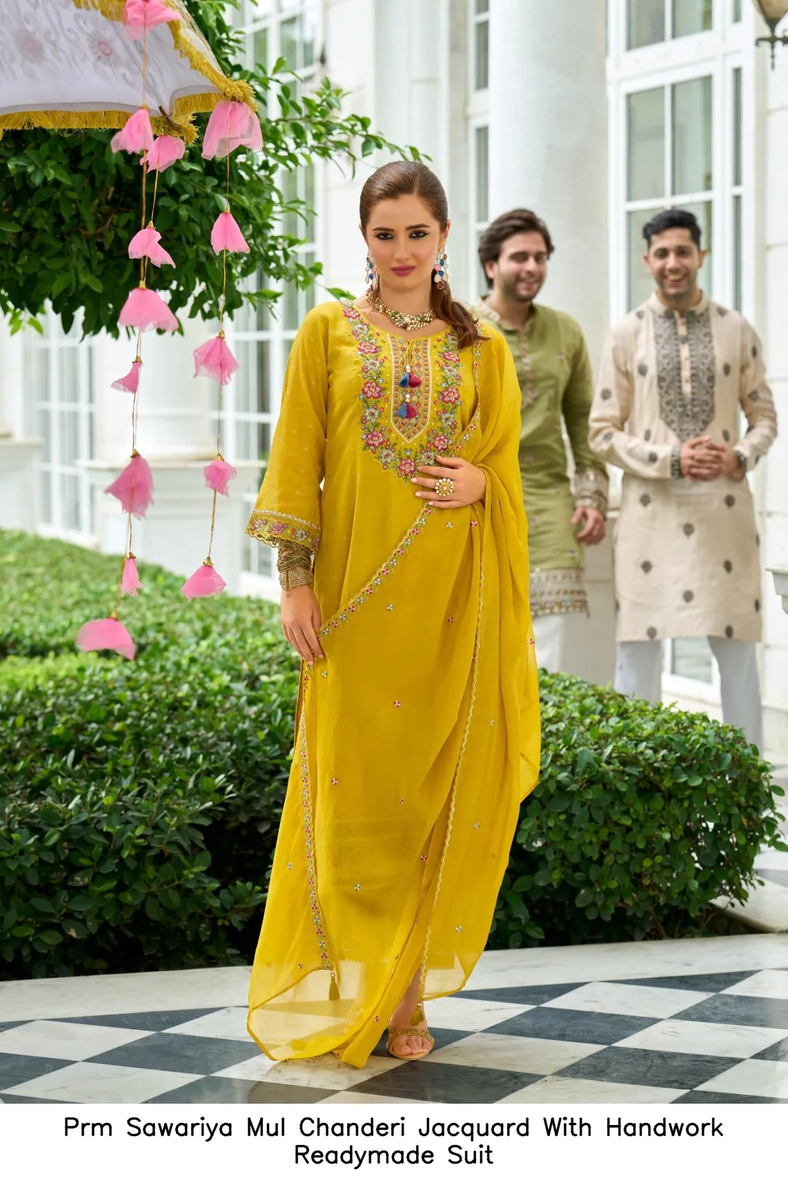 Prm Sawariya Mul Chanderi Jacquard With Handwork Readymade Suit