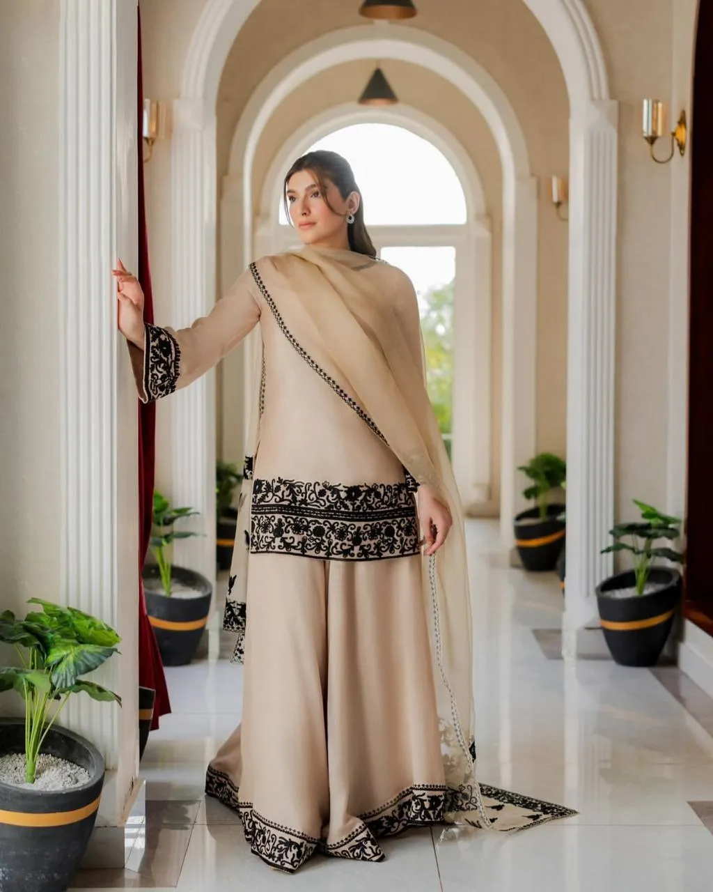 RTC 5974 Premium Off White Pakistani 3 Piece Readymade Sharara Suit