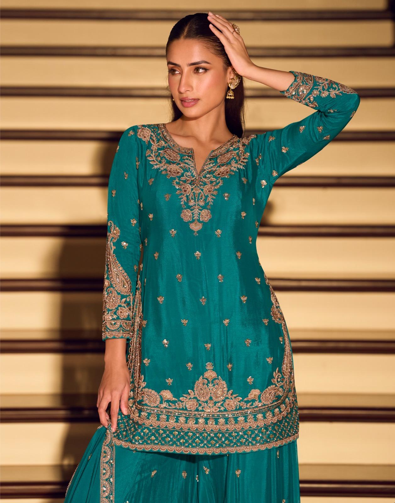 Sayuri Kanchan Chinon Silk Embroidered Salwar Suit - Image 11