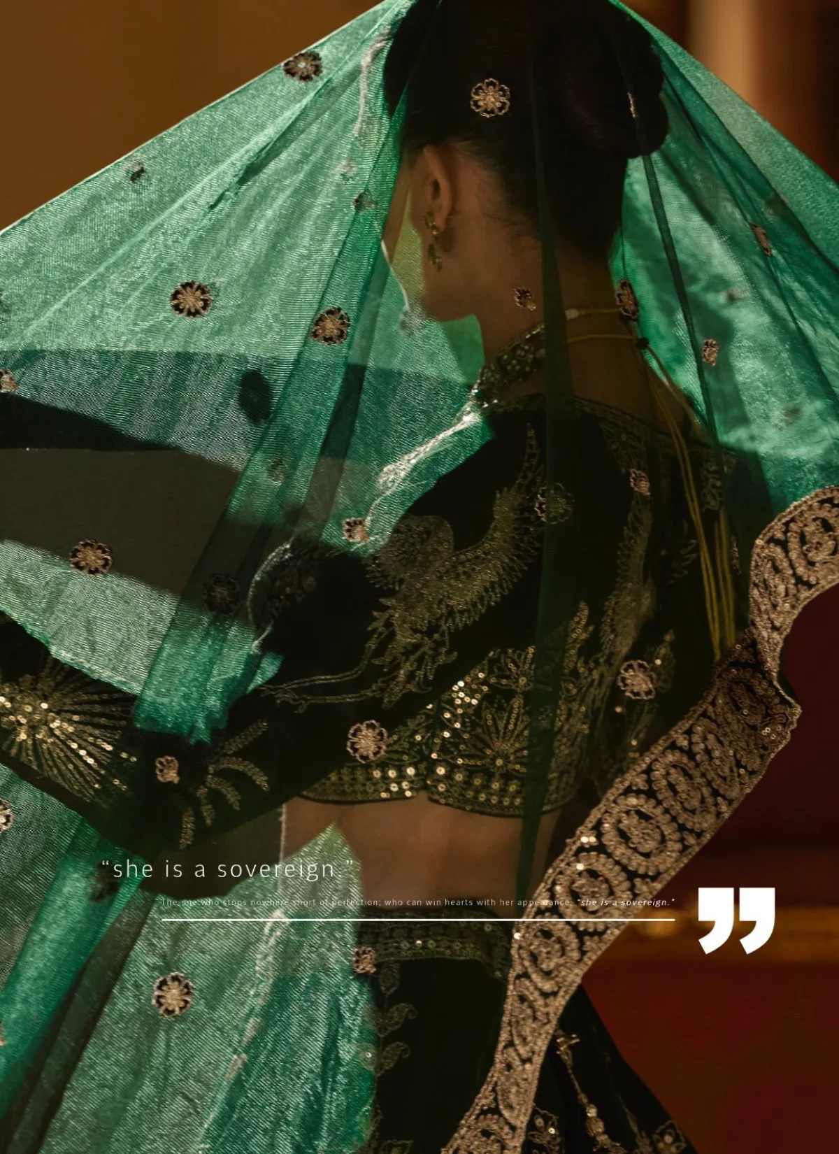 Premium Silk Green Colour Embroidered Designer Lehenga Choli - Image 3