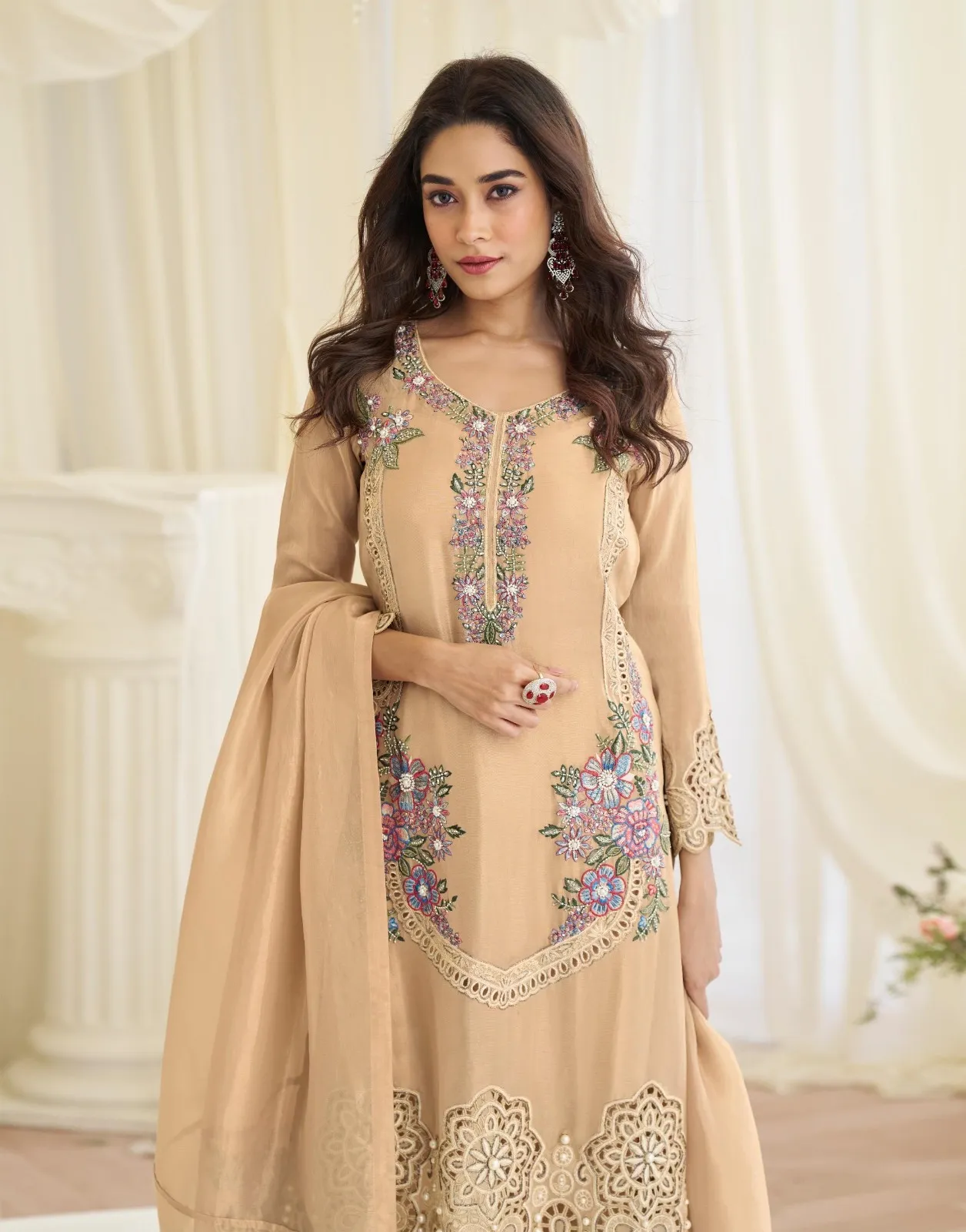 Sayuri Ruhaniyat Simar Silk With Embroidered Work  Readymade Salwar Suit