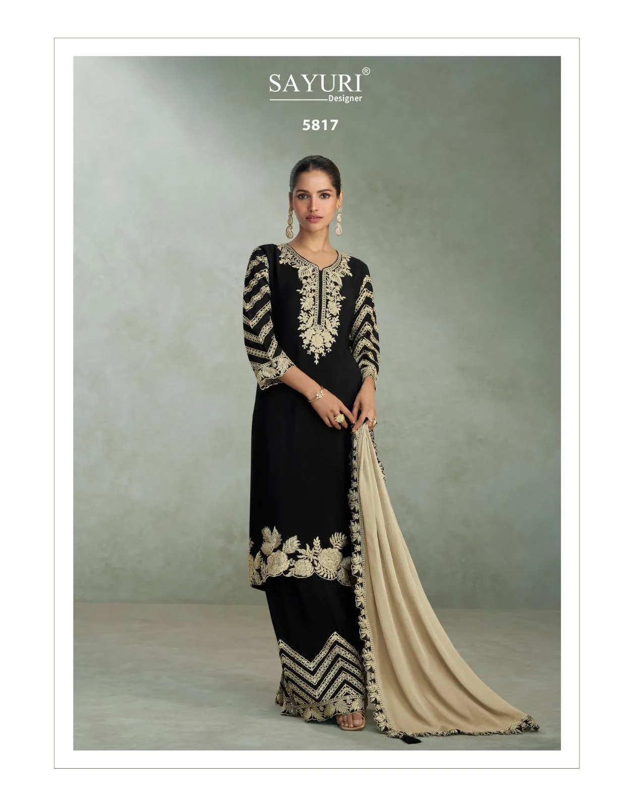 Sayuri Samira Chinon Silk Embroidered Work Designer Salwar Kameez