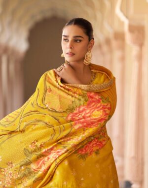 Sayuri Savera Silk With Embroidered Work Top Sharara Readymade Set