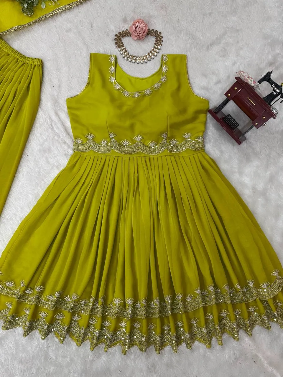 SSR 535 Gmy Silk With Heavy Embroidery Readymade Suit