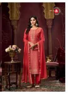 Triple Aaa Koyal Vol 4 Muslin Jacquard With Handwork Suit