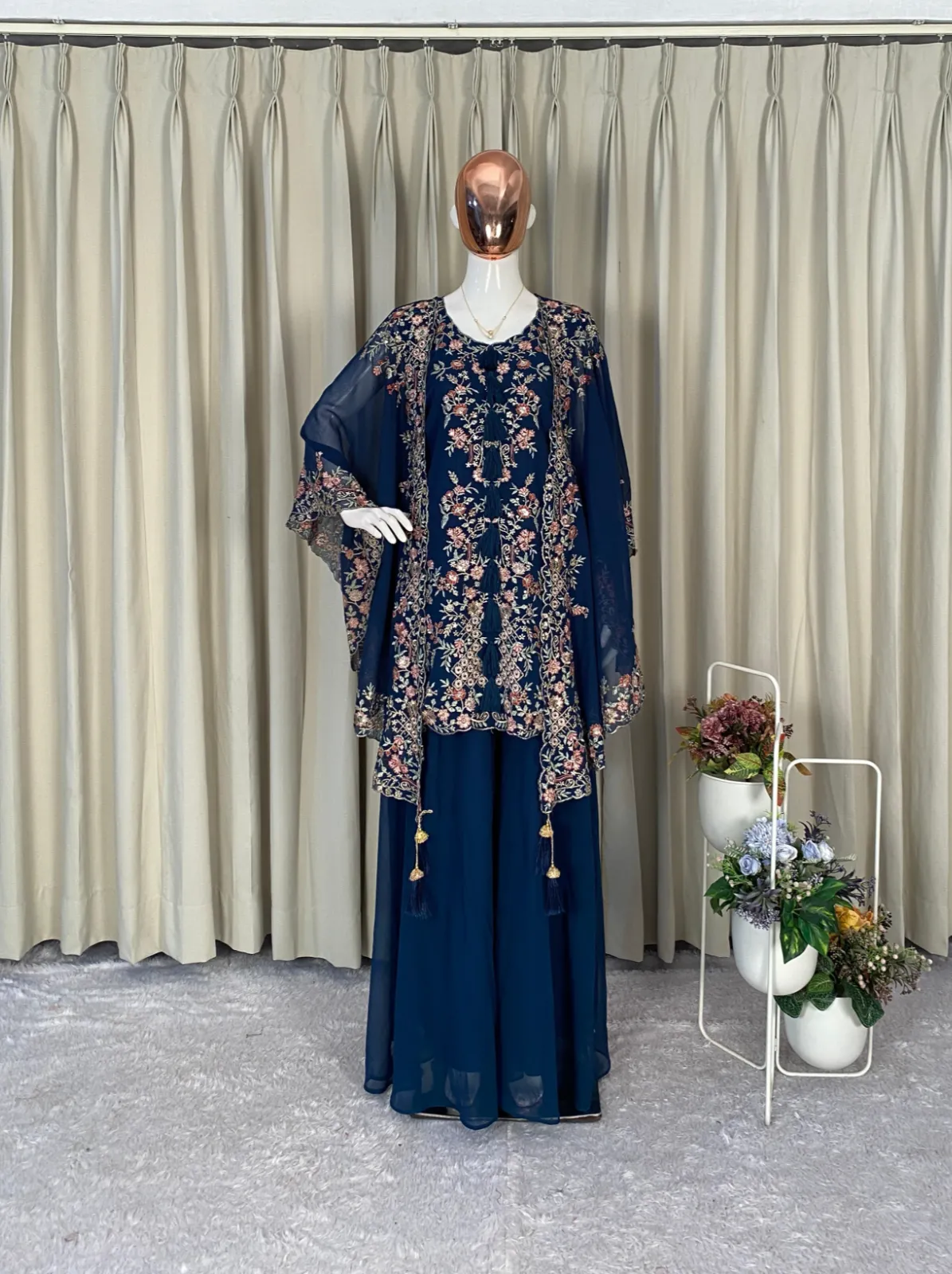 BE-406 Designer Kurta Plazzo Pair with Shrug Sequence Embroidery Work - Image 17