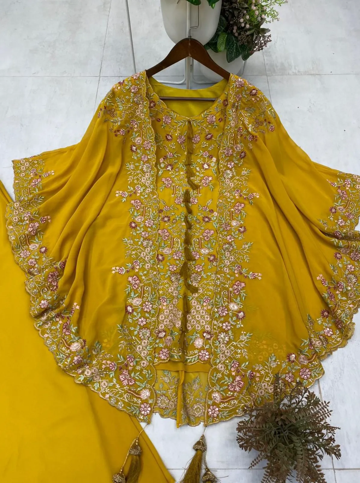 BE-406 Designer Kurta Plazzo Pair with Shrug Sequence Embroidery Work - Image 5