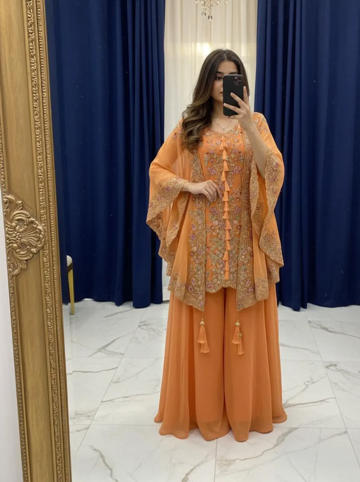 BE-406 Designer Kurta Plazzo Pair with Shrug Sequence Embroidery Work - Image 14