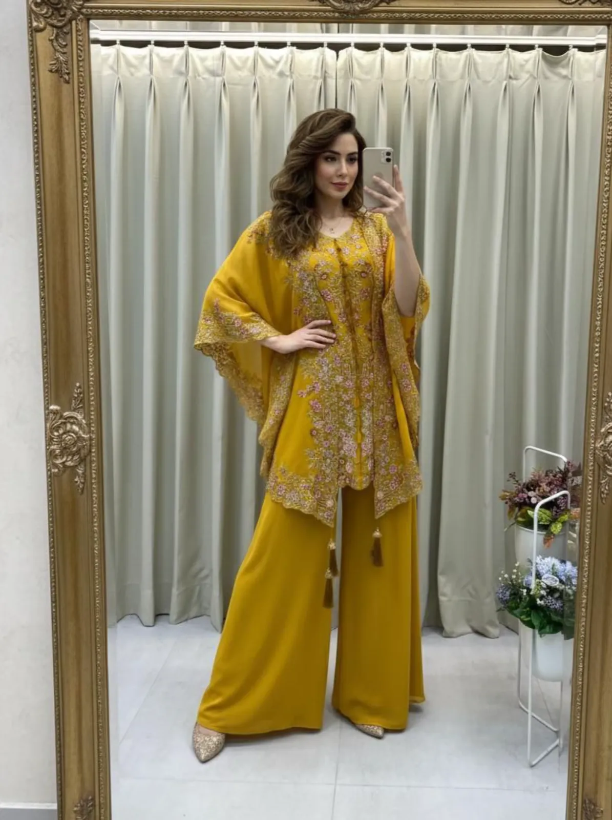 BE-406 Designer Kurta Plazzo Pair with Shrug Sequence Embroidery Work - Image 15