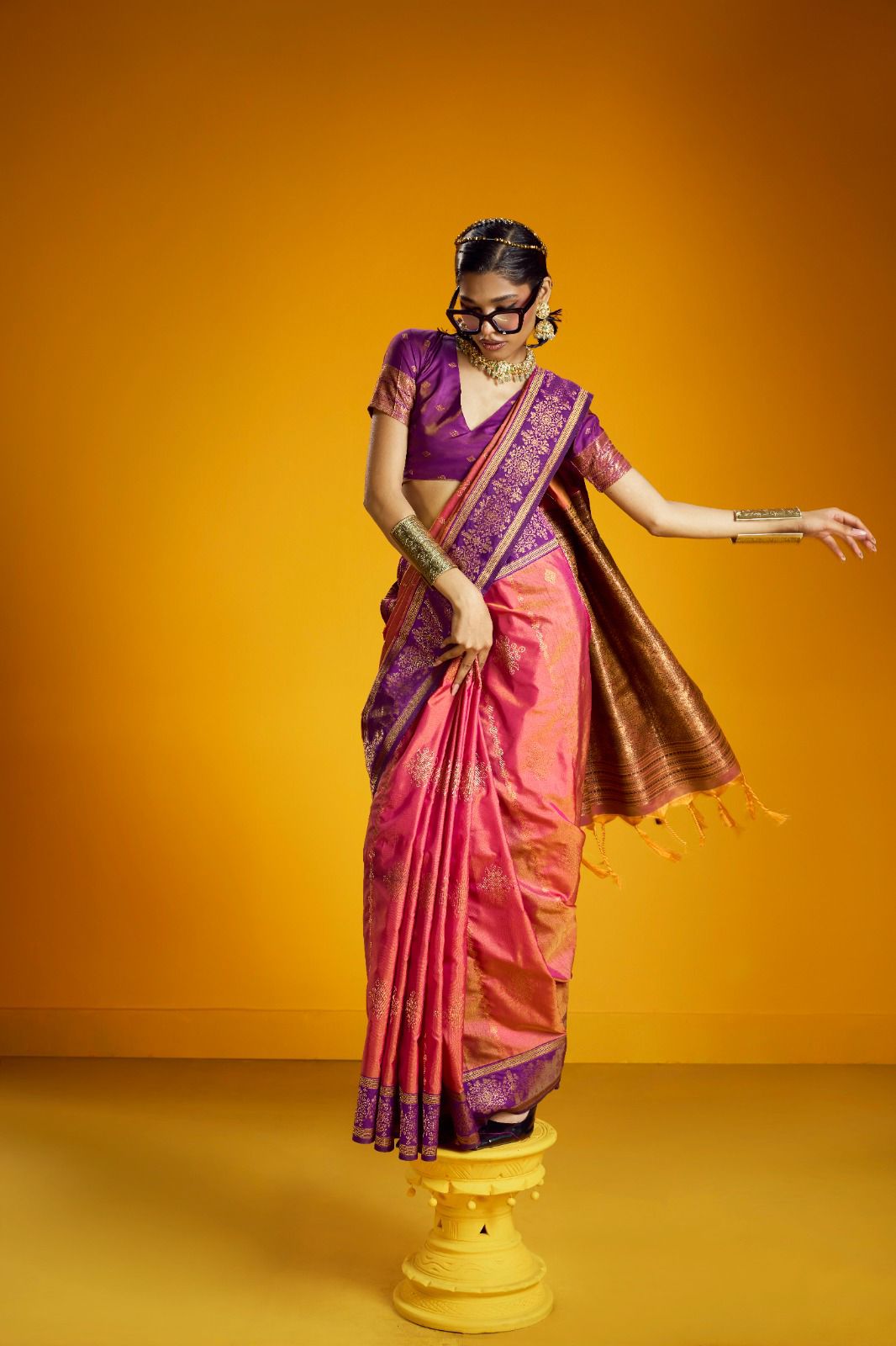 Pure Silk Handloom Weaving Kilkaari Ikkat Saree Collection — Wholesale Sarees, rajtex wholesale from Surat — view 10