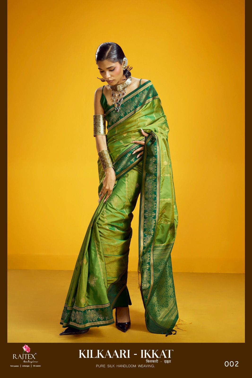 Pure Silk Handloom Weaving Kilkaari Ikkat Saree Collection — Wholesale Sarees, rajtex wholesale from Surat — view 6
