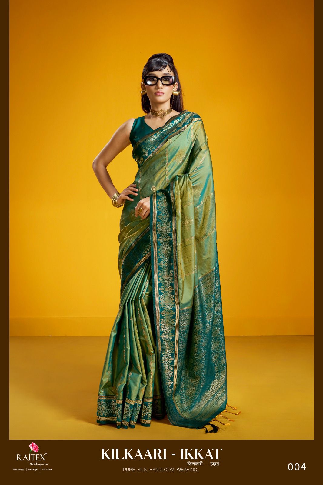 Pure Silk Handloom Weaving Kilkaari Ikkat Saree Collection — Wholesale Sarees, rajtex wholesale from Surat — view 4