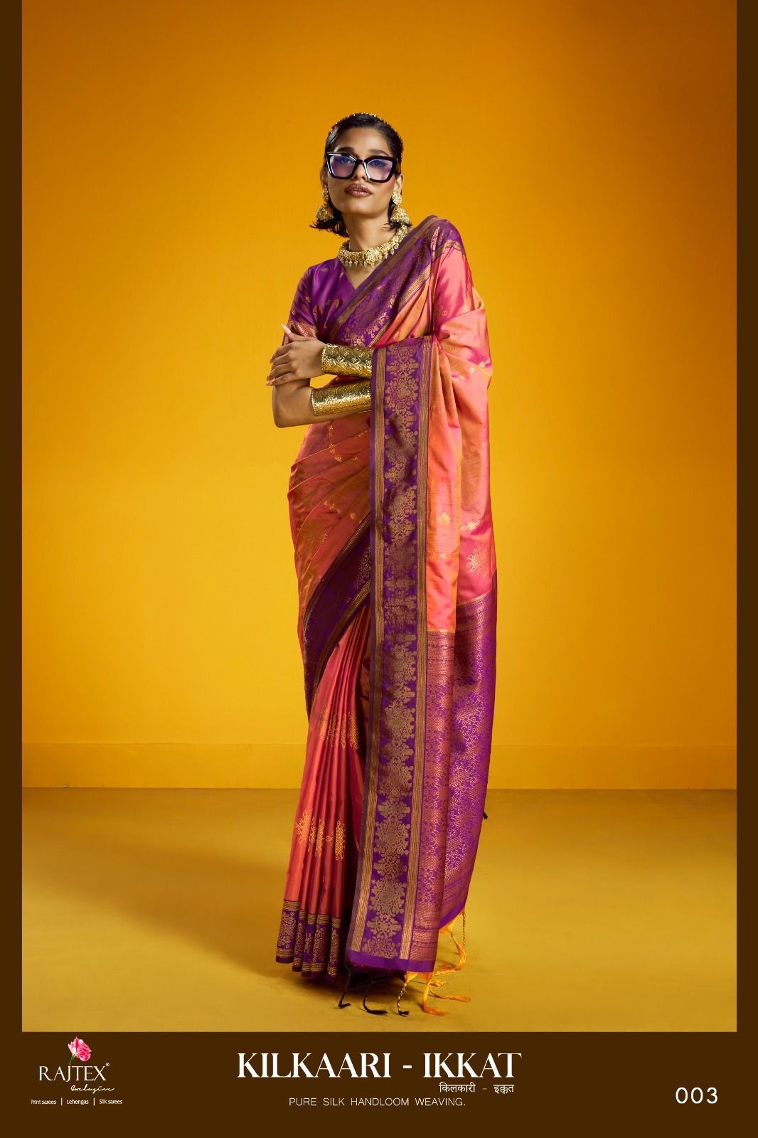Pure Silk Handloom Weaving Kilkaari Ikkat Saree Collection — Wholesale Sarees, rajtex wholesale from Surat — view 3