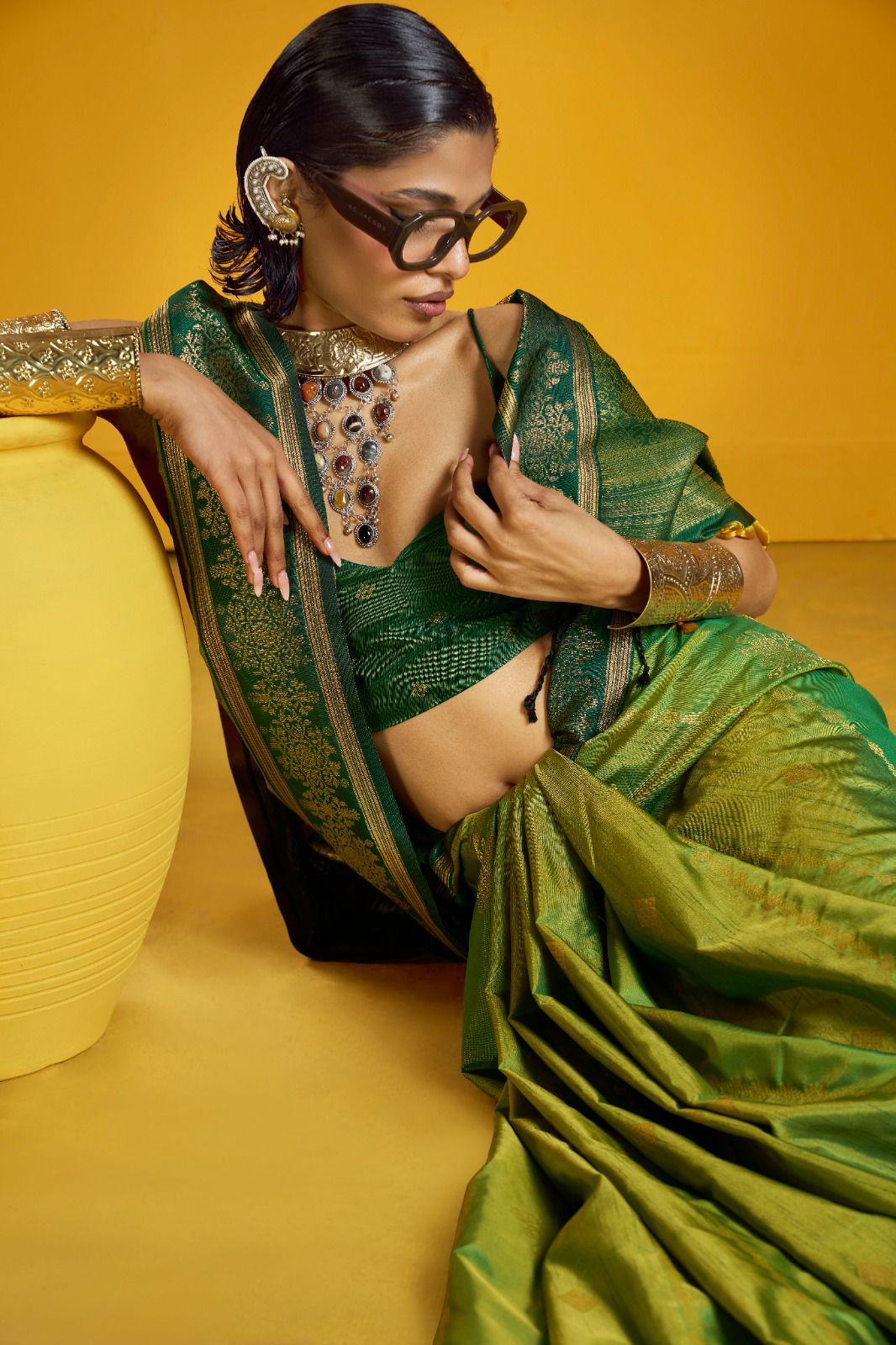 Pure Silk Handloom Weaving Kilkaari Ikkat Saree Collection — Wholesale Sarees, rajtex wholesale from Surat — view 12