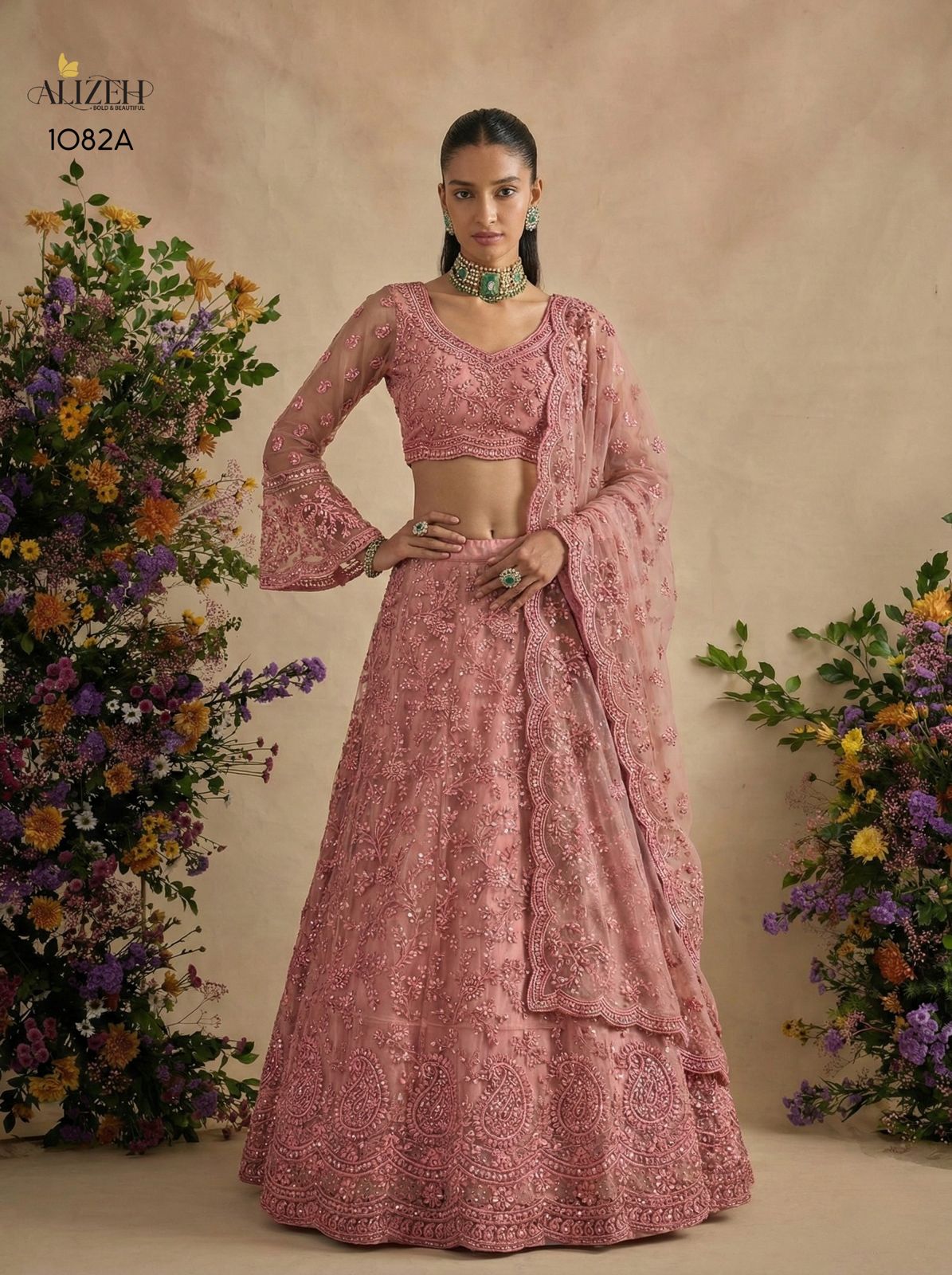 Alizeh 1082 Colours Butterfly Net Designer Bridal Lehenga Choli Collection - Image 3