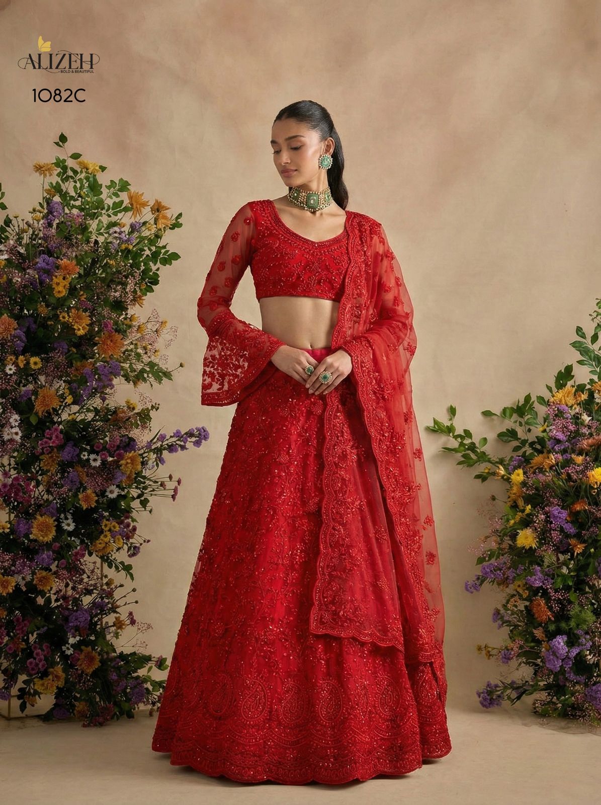 Alizeh 1082 Colours Butterfly Net Designer Bridal Lehenga Choli Collection - Image 13