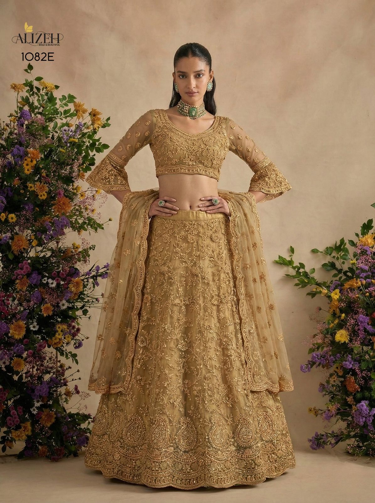 Alizeh 1082 Colours Butterfly Net Designer Bridal Lehenga Choli Collection - Image 12