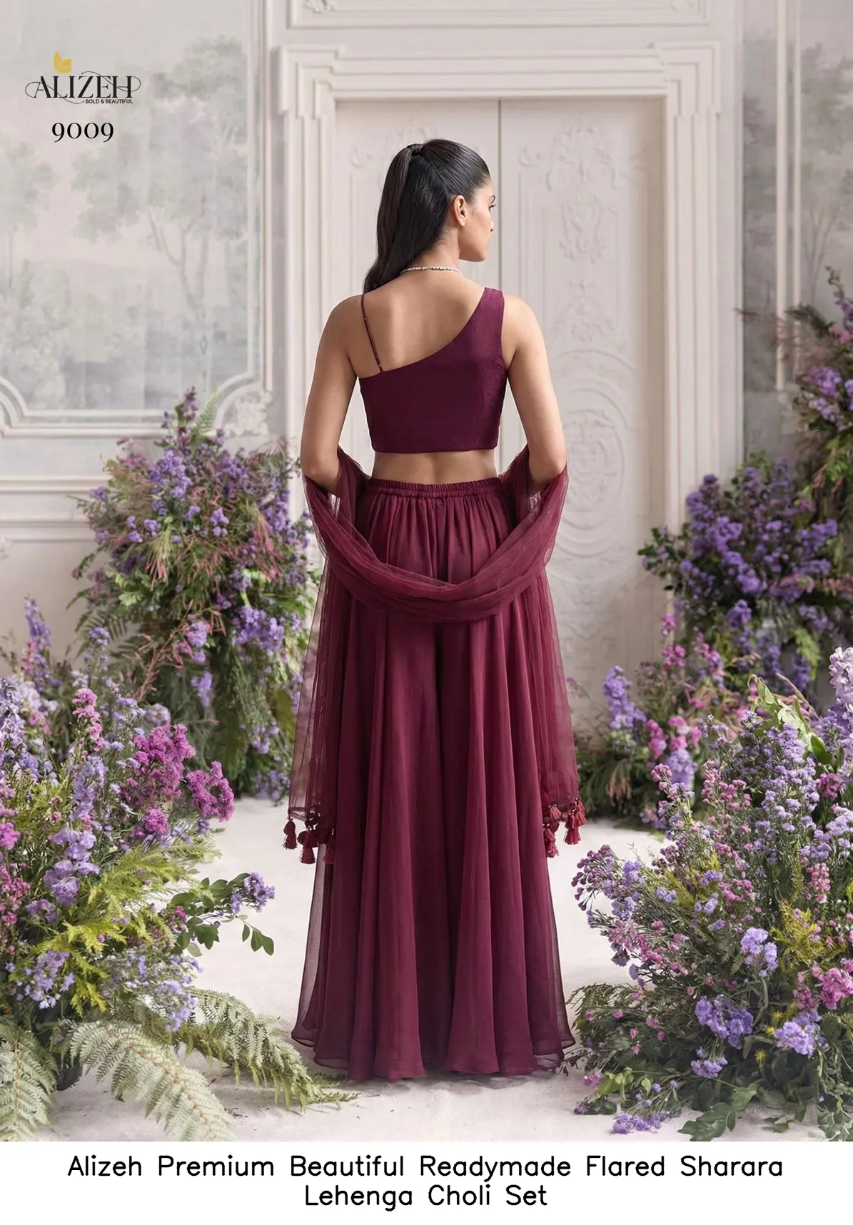 Alizeh Premium Beautiful Readymade Flared Sharara Lehenga Choli Set