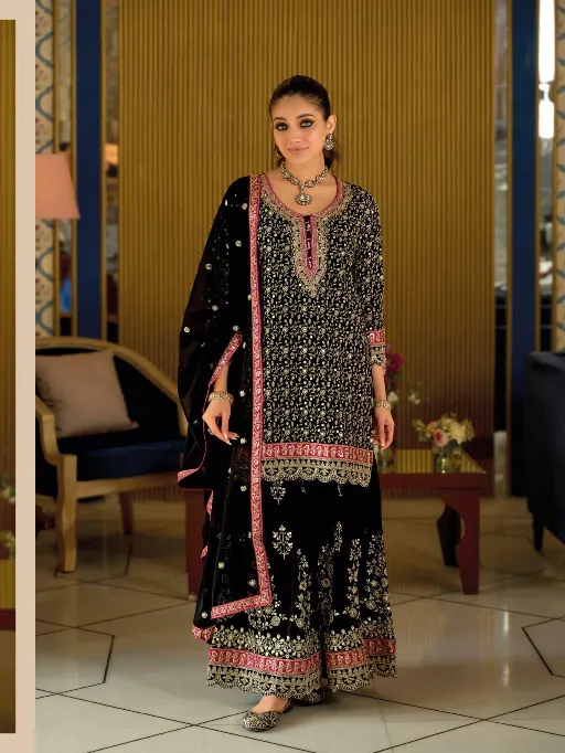 Eba Armani Vol 8 Georgette Fancy Work Designer Salwar Kameez Set - Image 3