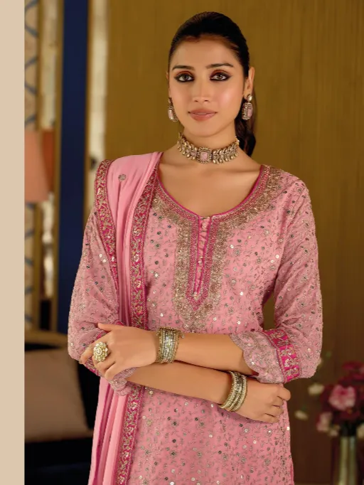 Eba Armani Vol 8 Georgette Fancy Work Designer Salwar Kameez Set - Image 4