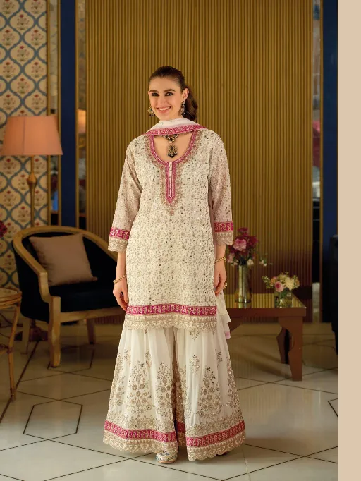 Eba Armani Vol 8 Georgette Fancy Work Designer Salwar Kameez Set - Image 5