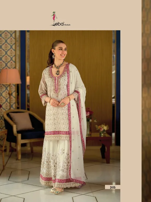 Eba Armani Vol 8 Georgette Fancy Work Designer Salwar Kameez Set - Image 7