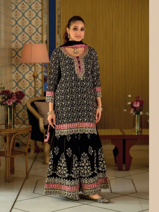 Eba Armani Vol 8 Georgette Fancy Work Designer Salwar Kameez Set - Image 2