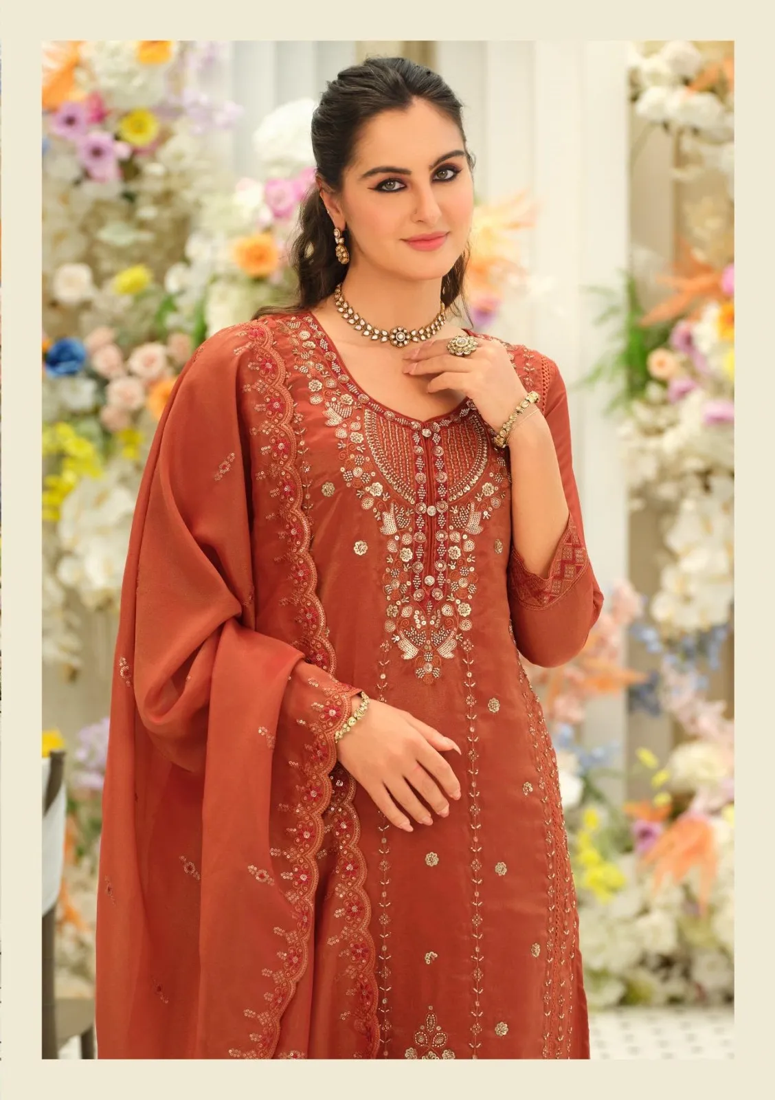 EZaveri Aarohi Simar With Embroidery Work Readymade Salwar Suit