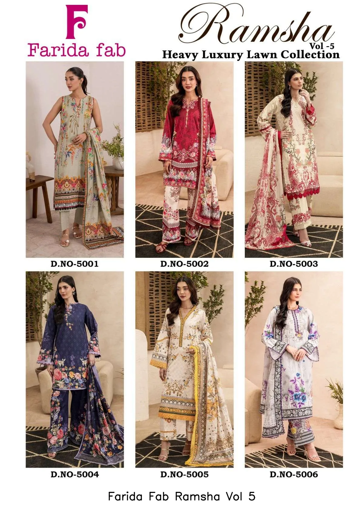 Farida Fab Ramsha Vol 5 — Unstitched Suits, Farida wholesale from Surat — view 7