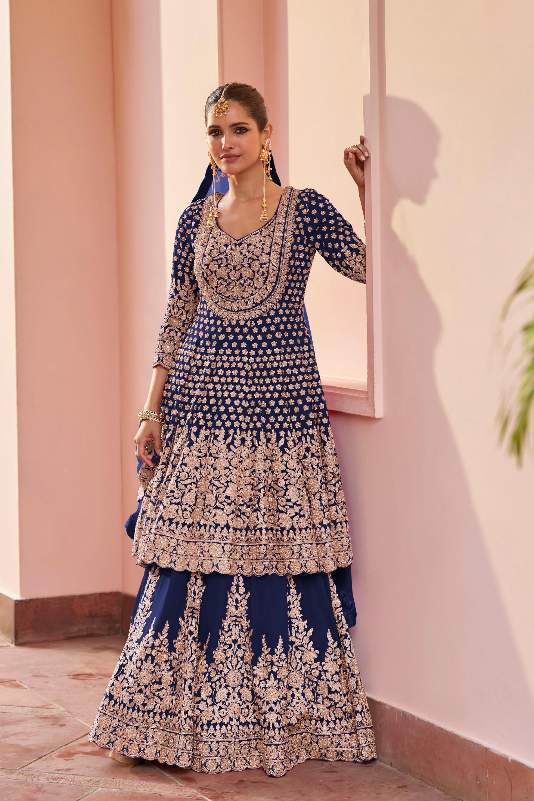 Gulkayra Alika Georgette Embroidery Work Designer Indo-Western Collection - Image 9