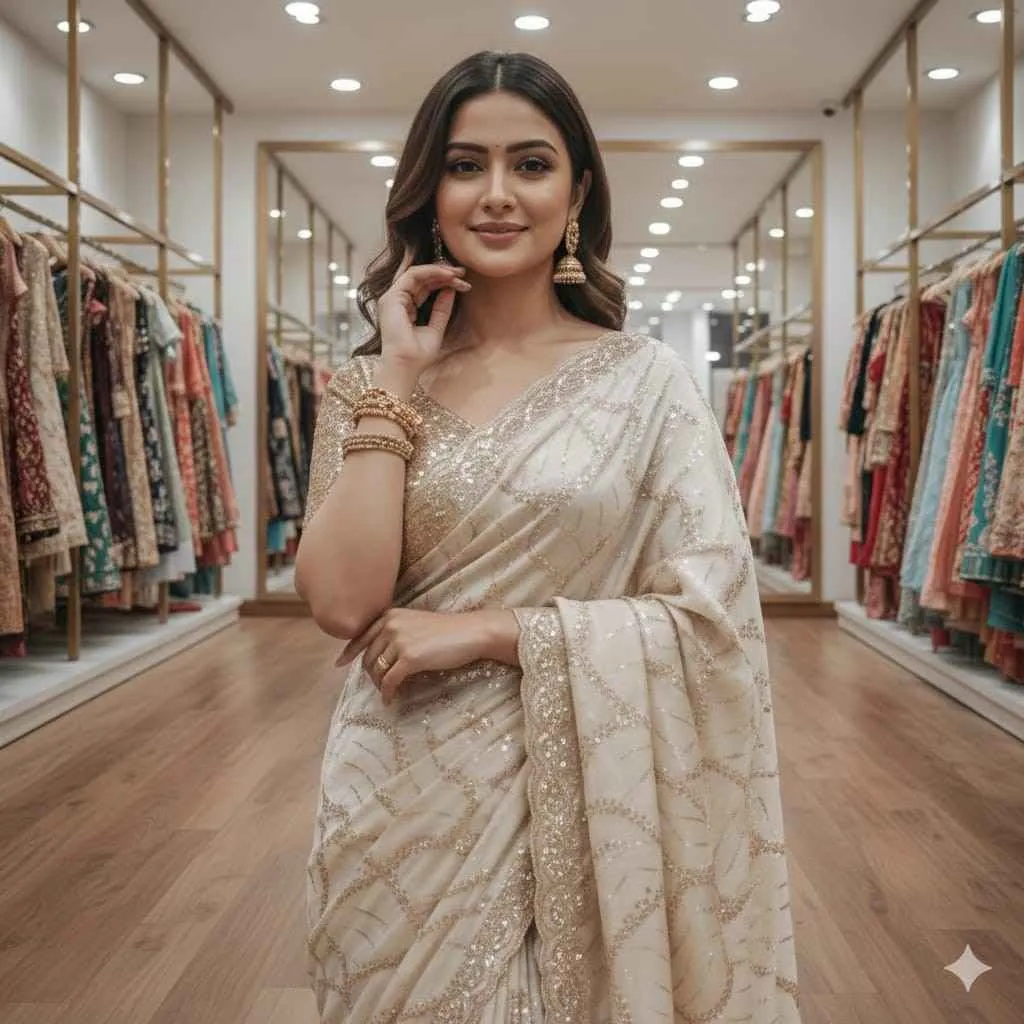 Kc 881 Pixel Crush With Cutdana Worked Party Wear Saree Collection