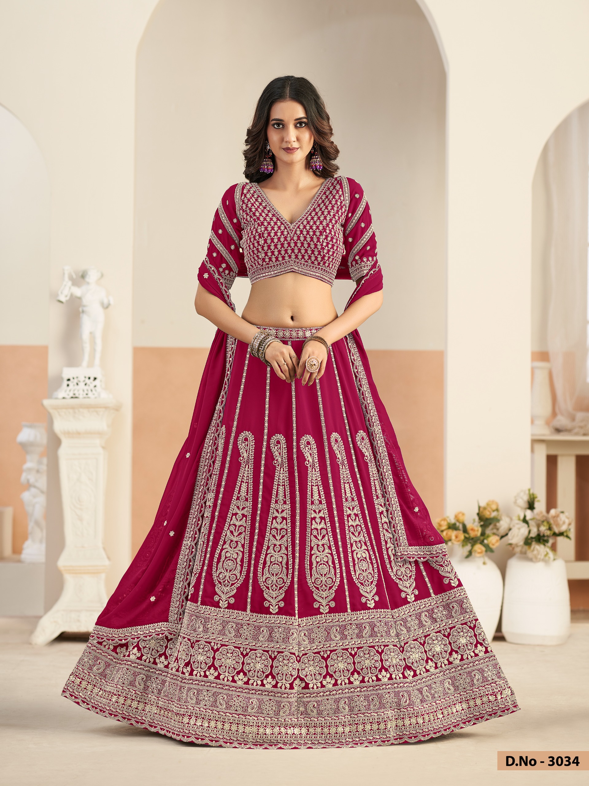 Mehvish Vol 33 Faux Georgette With Work Lehenga Choli Set