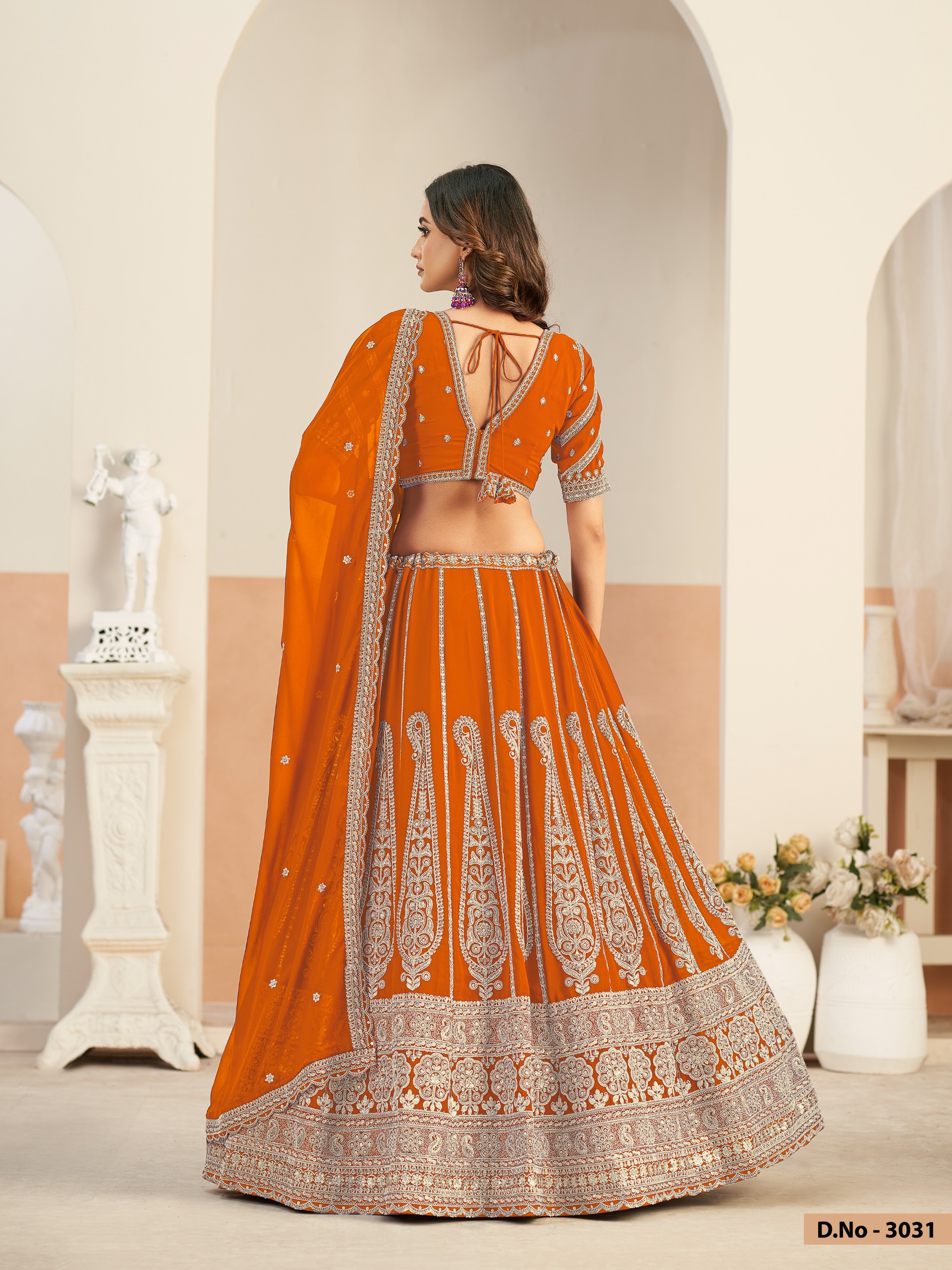 Mehvish Vol 33 Faux Georgette With Work Lehenga Choli Set — Wholesale Lehenga, Vardan Ethnic wholesale from Surat — view 12