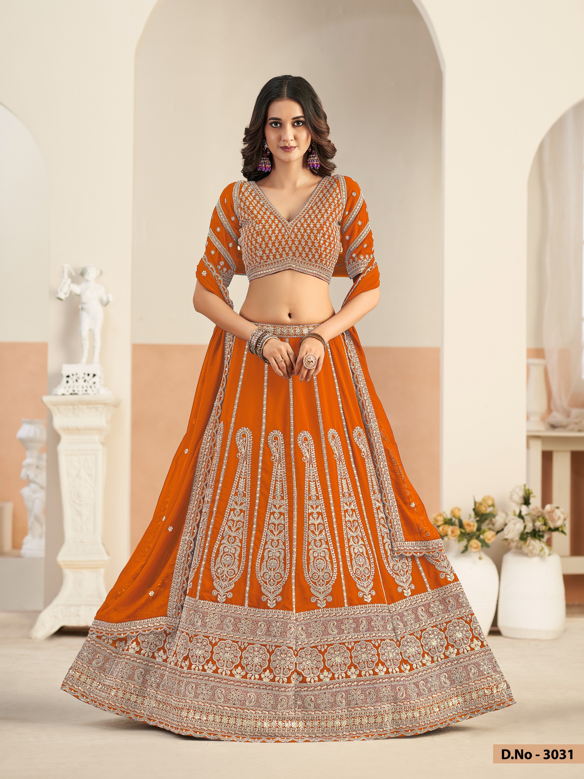 Mehvish Vol 33 Faux Georgette With Work Lehenga Choli Set — Wholesale Lehenga, Vardan Ethnic wholesale from Surat — view 13