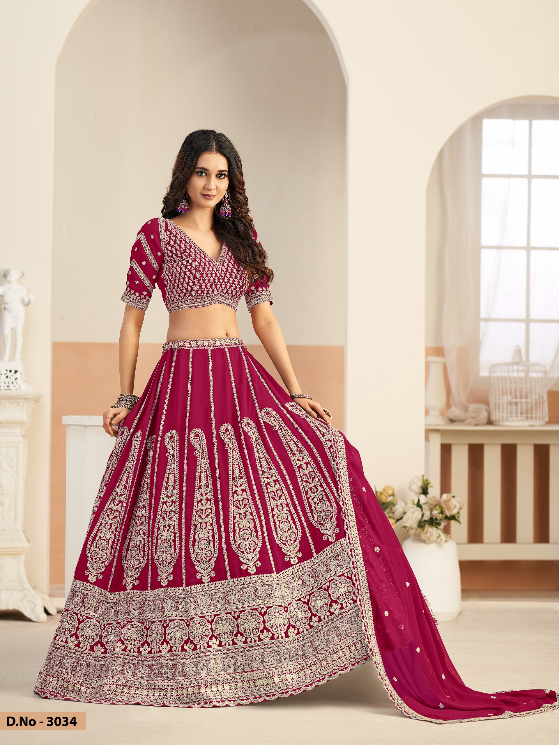 Mehvish Vol 33 Faux Georgette With Work Lehenga Choli Set — Wholesale Lehenga, Vardan Ethnic wholesale from Surat — view 14