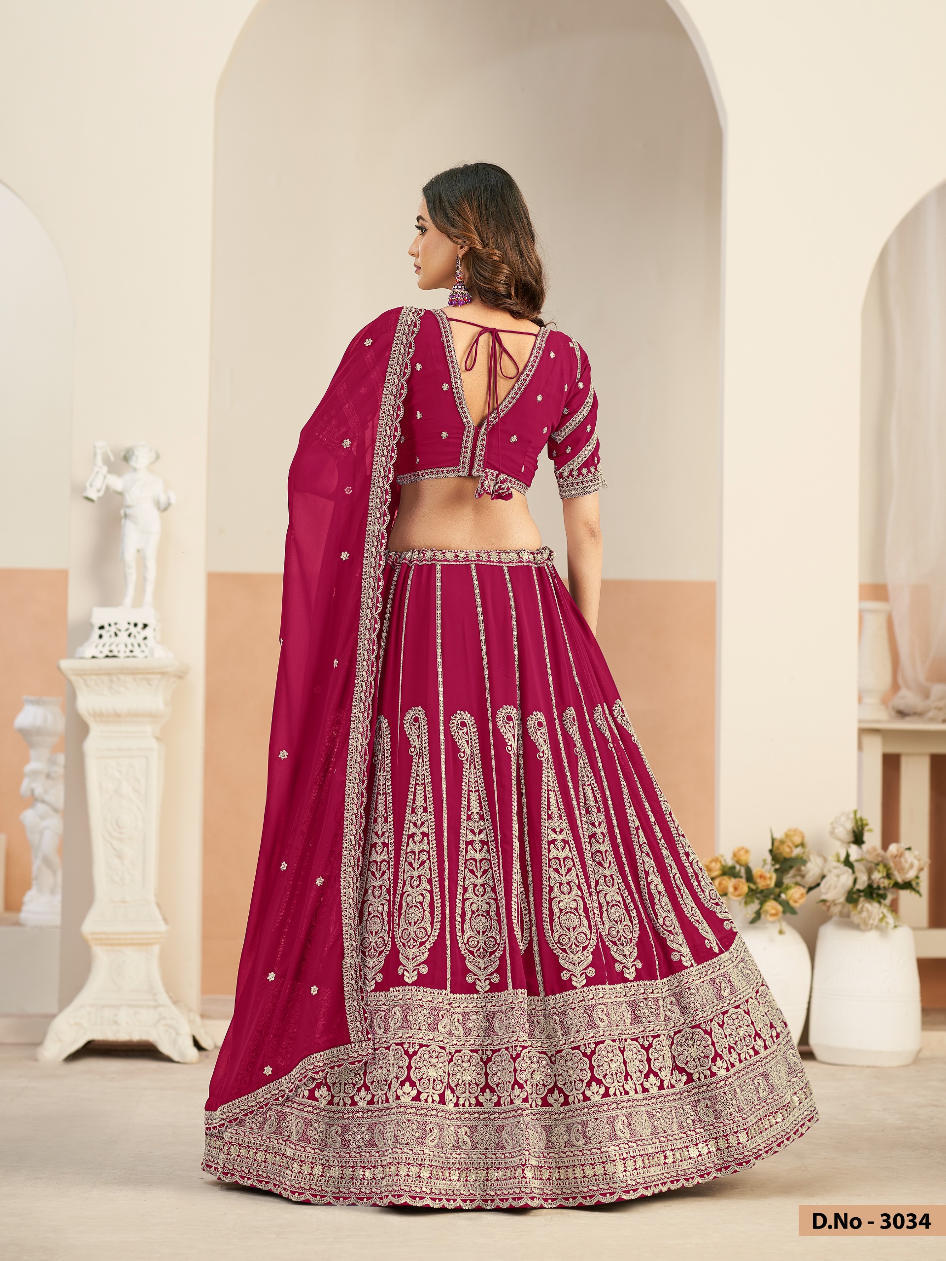 Mehvish Vol 33 Faux Georgette With Work Lehenga Choli Set — Wholesale Lehenga, Vardan Ethnic wholesale from Surat — view 2