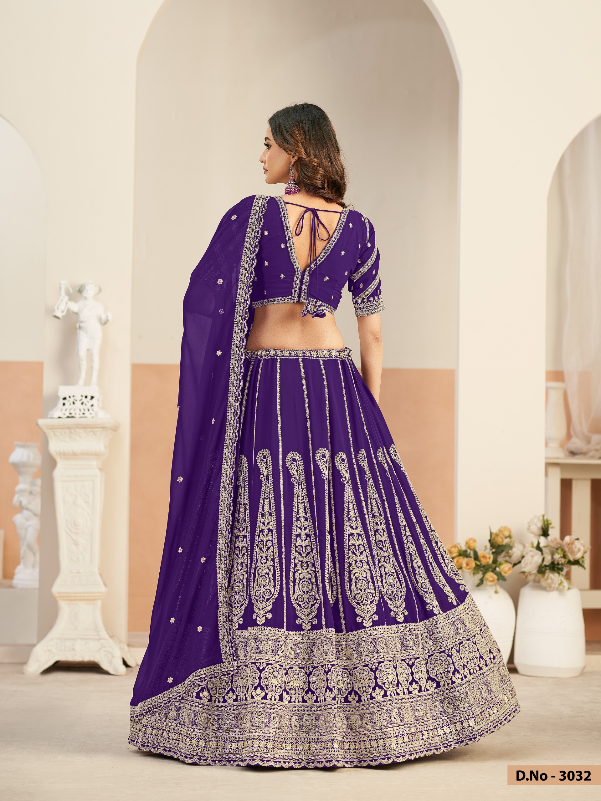 Mehvish Vol 33 Faux Georgette With Work Lehenga Choli Set — Wholesale Lehenga, Vardan Ethnic wholesale from Surat — view 4